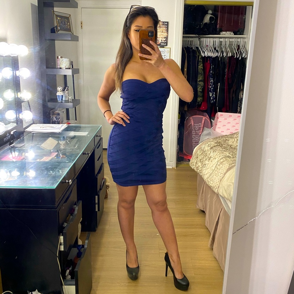 Windsor Strapless Royal Blue Bodycon in Small